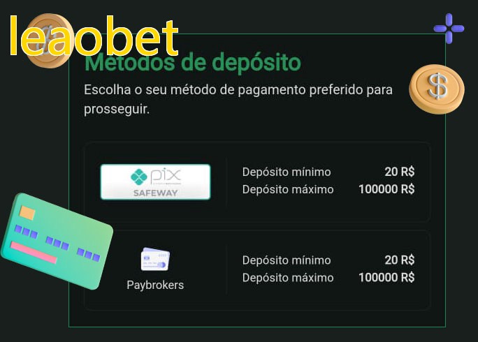 O cassino leaobetbet oferece uma grande variedade de métodos de pagamento